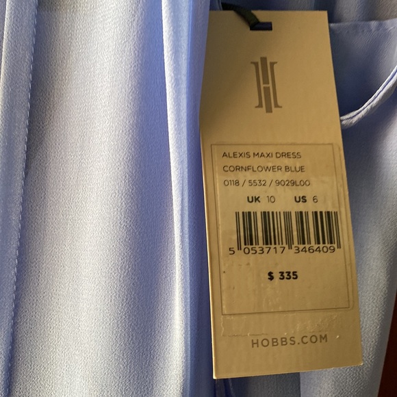 NWT HOBBS of London ALEXIS MAXI $335 DRESS, CORNFLOWER - Picture 10 of 14